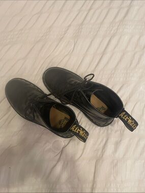 Dr. Martens Black Gloss Leather 6-Eye Lace-Up Boots